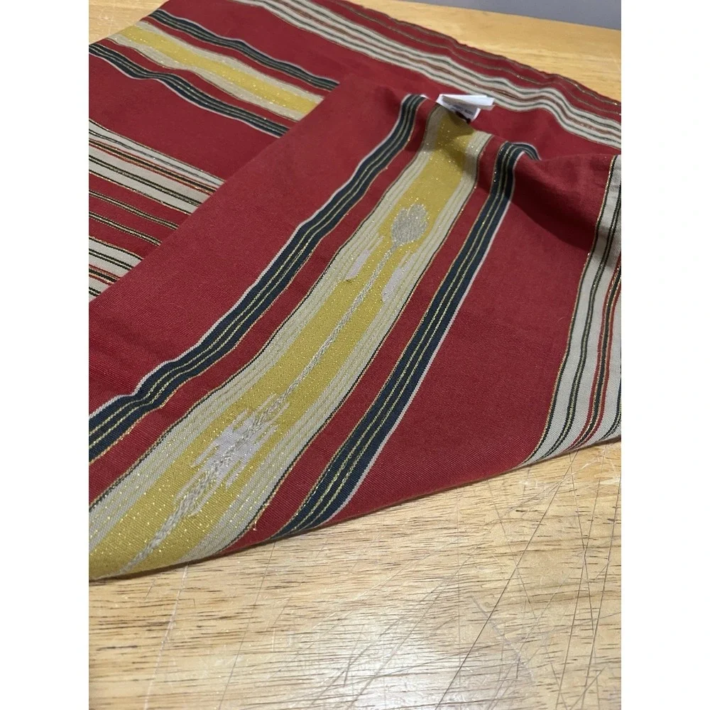 POTTERY BARN Parkston Striped Pillow Cover Red Gold 24